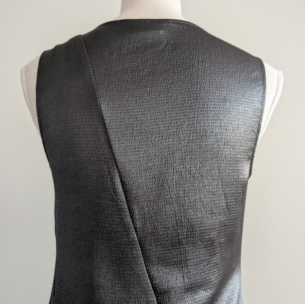 Club Monaco Bias Cut Sleeveless Satin Dress In Olive Green - Picture 12 of 16